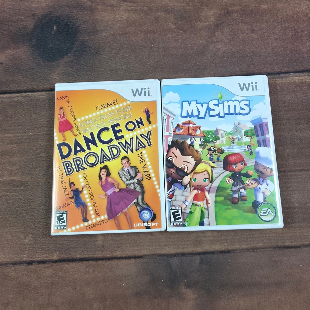 Nintendo Wii Video Games Bundle MySims Dance on Broadway Good CIB Broadway Hits